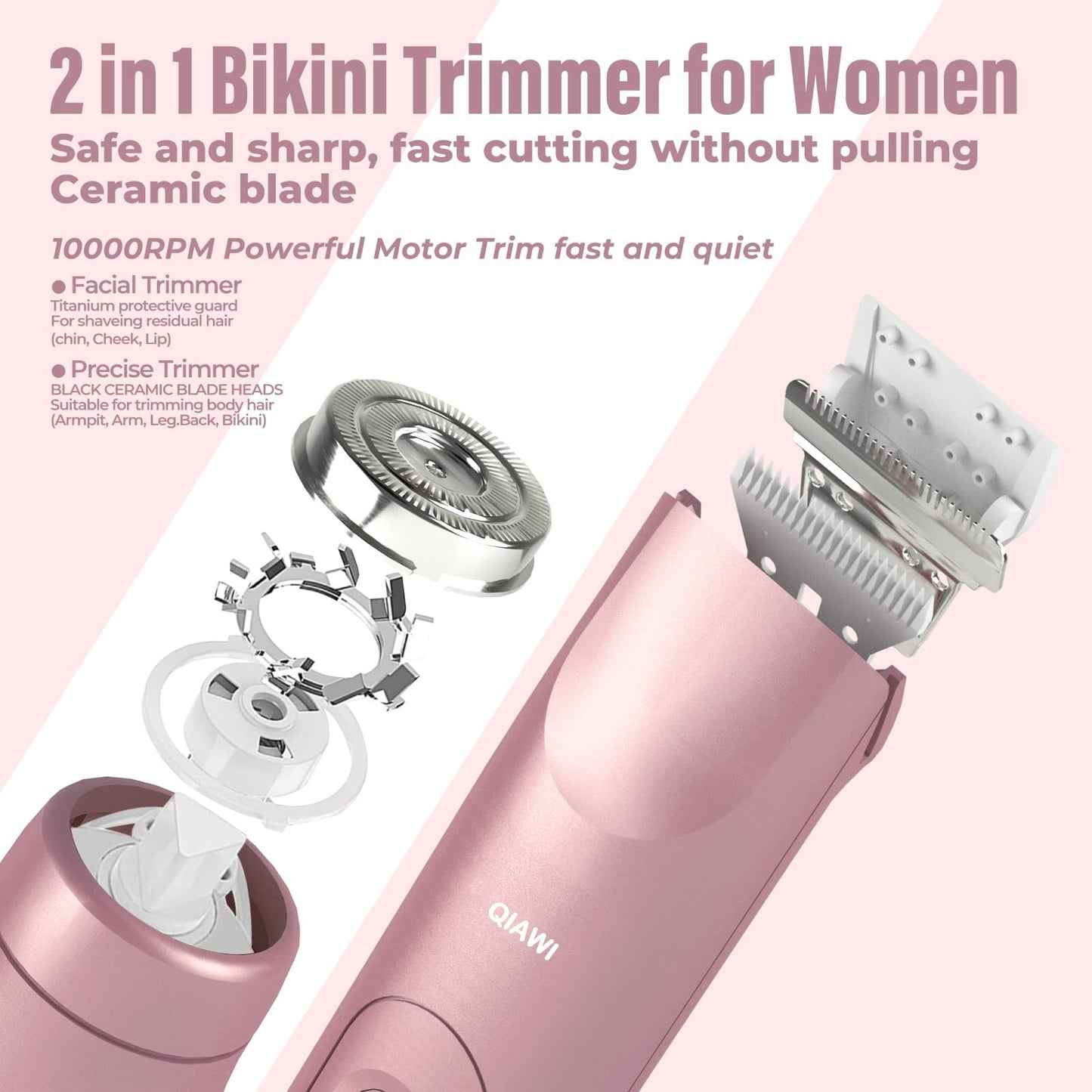 2-in-1 Women’s Electric Shaver – Dual Head Precision Trimmer