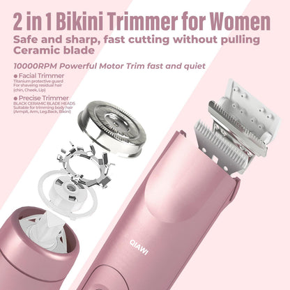 2-in-1 Women’s Electric Shaver – Dual Head Precision Trimmer