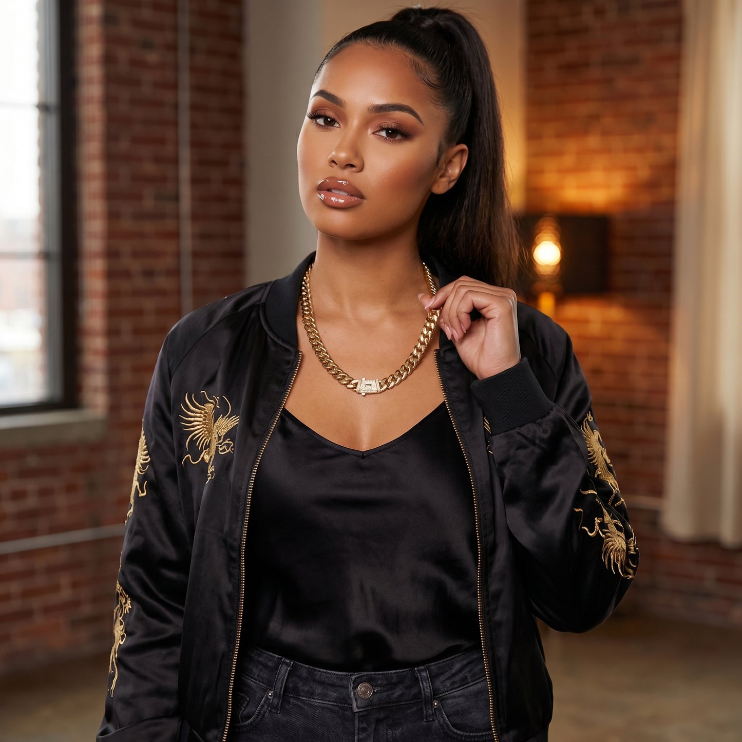 Cuban Link Style Necklace and Bracelet Set