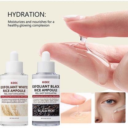 Glow Rice Ampoule Rice Essence Moisturizing and Hydrating Gentle Cleansing Peel Shot Exfoliant Repair Skin Niacinamide Essences