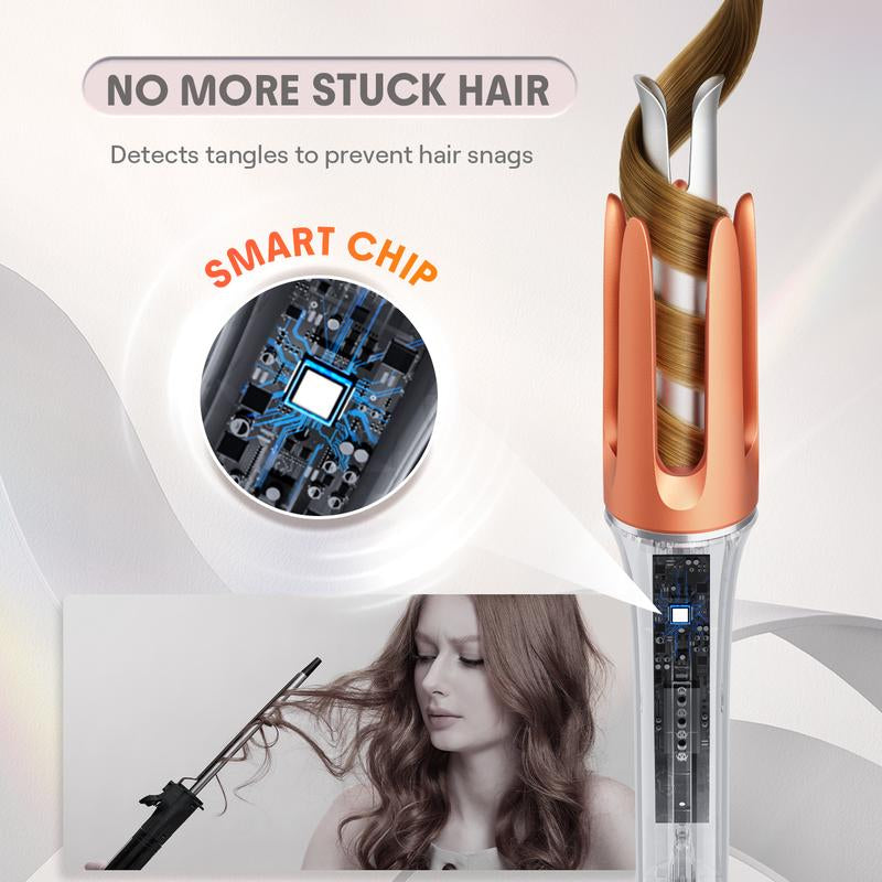 SHEGLAM Hair Automatic Curling Iron 1/1.25 Inch with 3 Temperatures, 2-Way Rotation, Anti-Scald, Anti-Tangle, Automatic Shut-Off, Hair Styling Tool Swivel Cord Barrel Hair Curler Rizador De Pelo